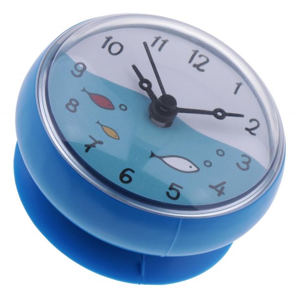 Reloj de baño impermeable reloj de ducha con ventosa reloj de pared para  baño de cocina (azul)