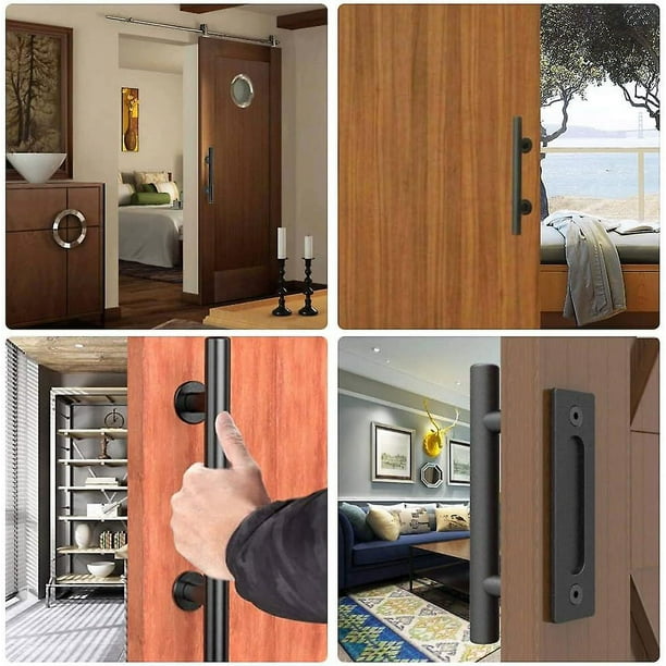 Tirador de puerta de entrada, color dorado, de acero resistente, manija de  puerta corrediza de granero de acero resistente, manija de puerta de vidrio