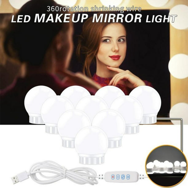 Luces LED Kit de Bombillas para Espejo de Maquillaje Tocador Hollywood  Regulable