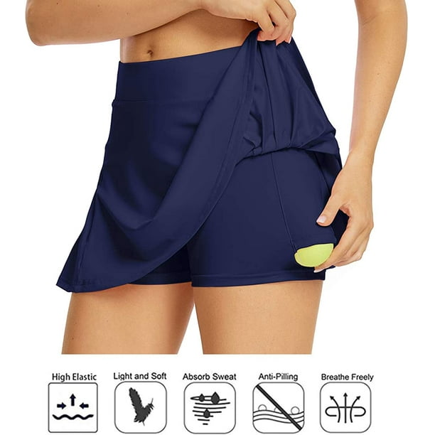 Falda de tenis para mujer Falda plisada ligera para atletismo Deportes Golf  Minifalda para correr con bolsillos y pantalones cortos Ormromra  CZYD-ST65-9