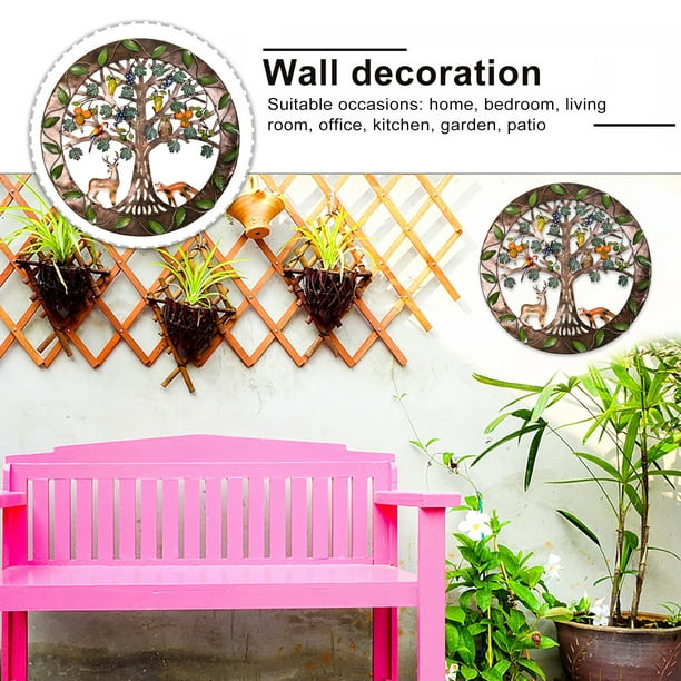 Decoración de pared de flores de metal de 43 pulgadas,  decoración de pared de metal para colgar, decoración de pared de decoración  de pared de decoración de la naturaleza para sala
