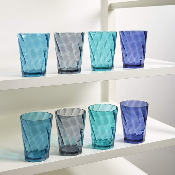 Set de 6 vasos de cristal 295 ml, modelo París, juego de vasos clásicos  para agua, bebidas, 8 x 9 cm, resistentes, ligeros, apto