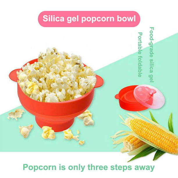 Lékué Popcorn XL + 4 Bols, Recipiente de silicona para cocinar palomitas  caseras y saludables al microondas + 4 bols para servir