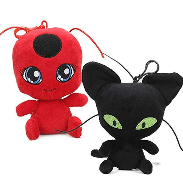 2 unids/set Miraculous Ladybug Cat Plagg juguetes de peluche Lady Bug  Animal relleno muñeca Vhermosa LL-0621