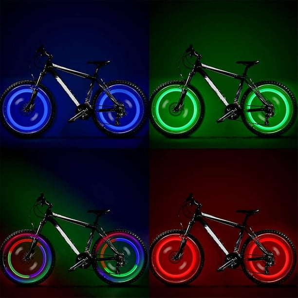  Luces LED para rueda de bicicleta (2 neumáticos, azul),  impermeables, luces de radios de bicicleta, decoración de ciclismo,  advertencia de seguridad para niños, niñas, hombres, mujeres, niños,  adultos, al aire libre