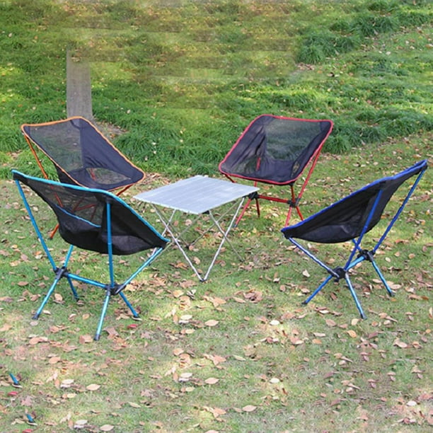  Sillas de mesa de campamento, mesa plegable de aluminio con 4  sillas de tela Oxford, mesa de jardín portátil para patio al aire libre con  bolsa de almacenamiento (tamaño : M) 