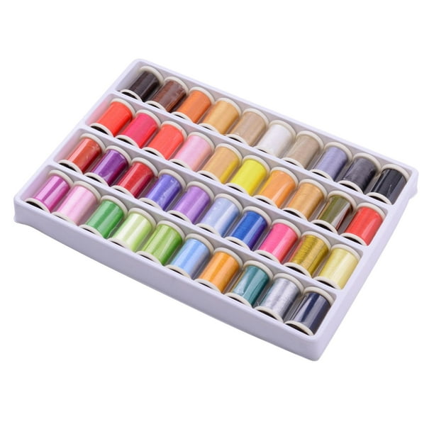 Surtido de hilos de coser, juego de hilos de algodón de 39 colores de  poliéster multicolor para máquina de coser, costura a mano, manualidades