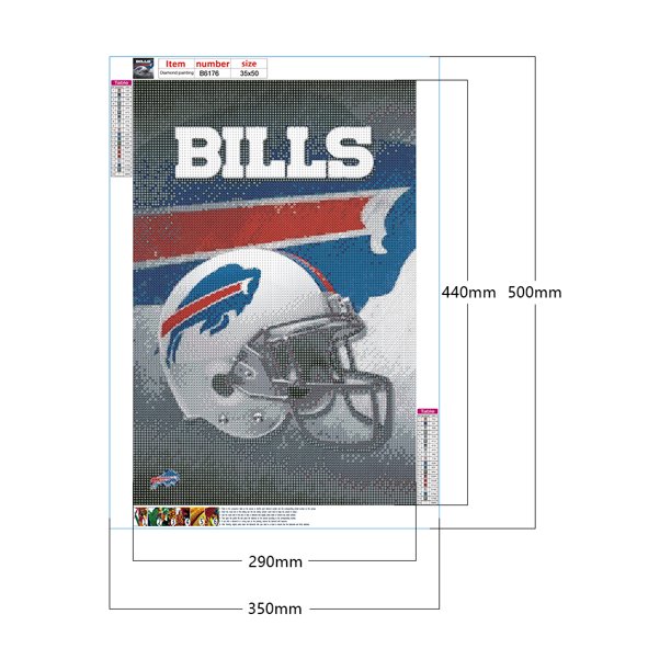 1pc DIY Diamond Painting Buffalo Bills NFL Double-sided Drill Keychain