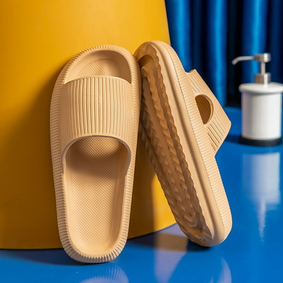 pantuflas tipo almohada para mujeres y hombres antideslizantes de secado rápido sandalias de baño ultra cushion suela gruesa color caqui 3839 er