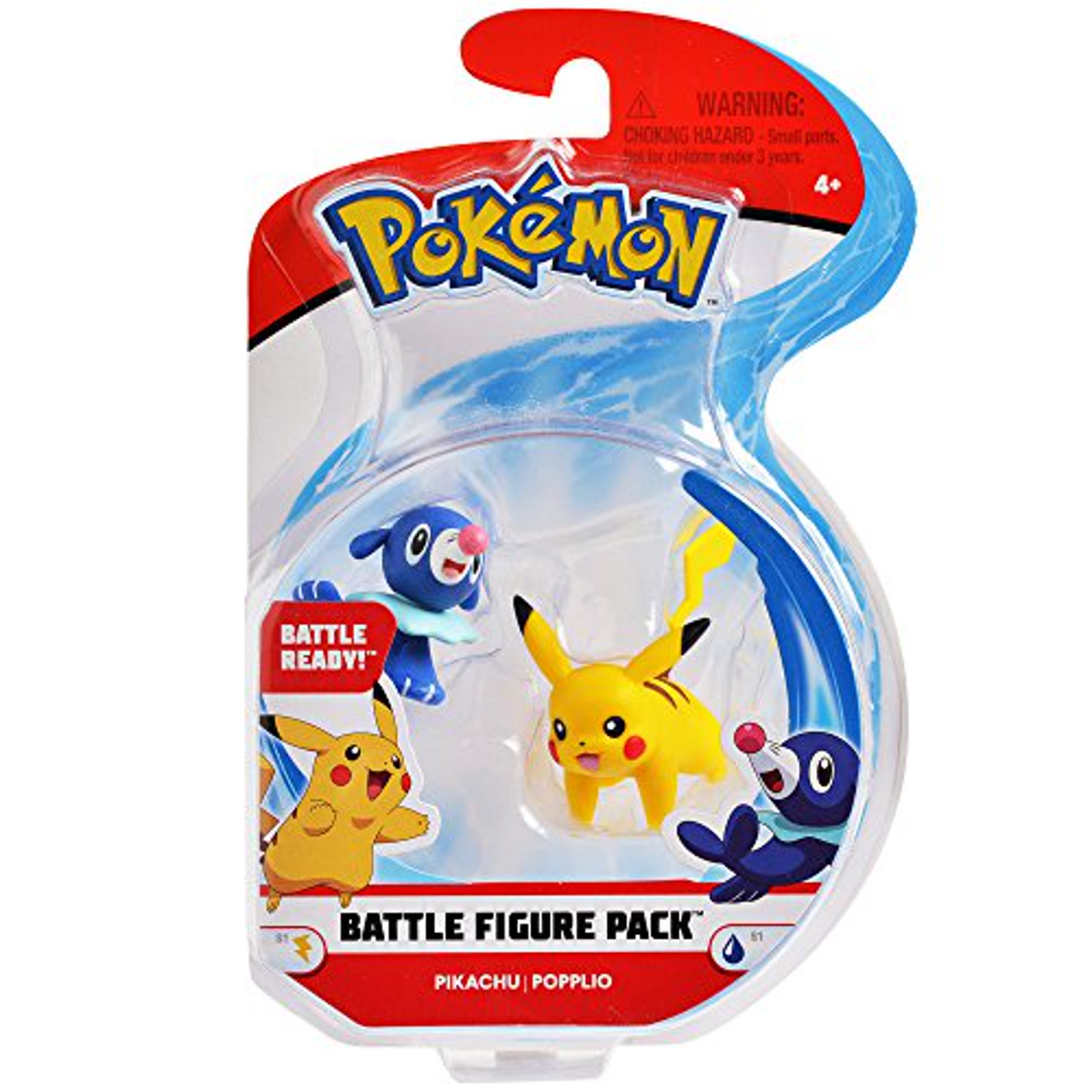 Pokemon 2 Pulgadas Battle Action Figure 2 Pack Incluye 2 Pikachu Y 2 Popplio Pokémon 95001 