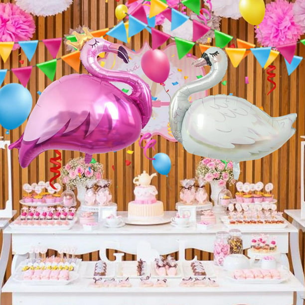 JOYMEMO Decoraciones de 2º cumpleaños para niña con el texto I Am Two con  globos de papel de aluminio y adornos para pasteles de niña bailarina