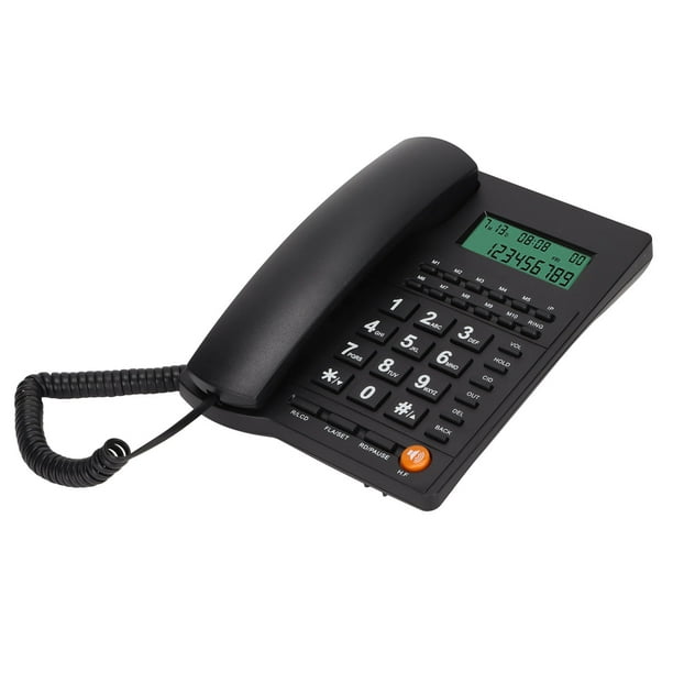  Teléfono fijo, pantalla de llamadas LCD de 2.4 GHz, teléfono  inalámbrico para oficina en casa, DTMF/FSK, manos libres, micrófono de alta  definición : Productos de Oficina