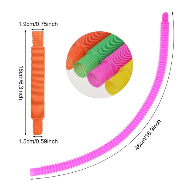 12 Uds tubos elásticos sensoriales coloridos juguetes antiestrés Mini tubo  sensorial Pop tubos juguetes educativos para niños Color aleatorio Sincero  Hogar