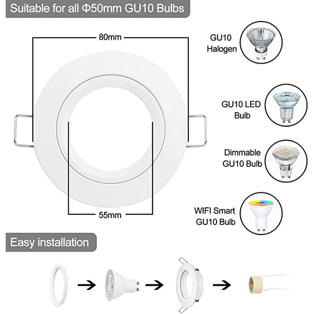 Halógeno empotrable LED aluminio redondo GU-10