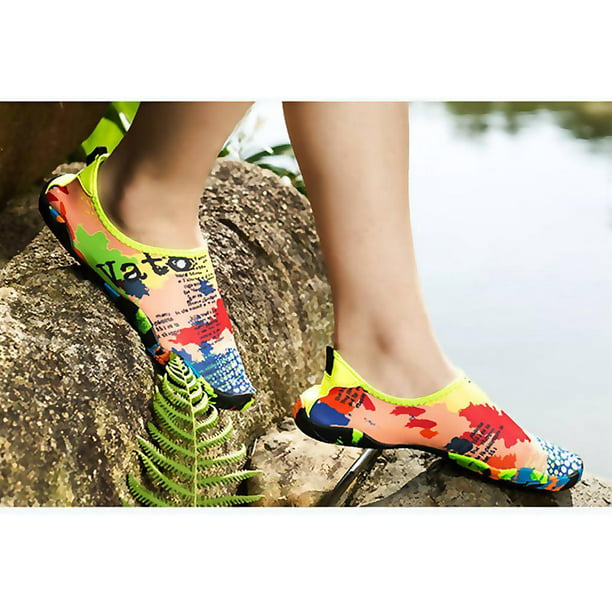 Mujeres Niños Zapatos de agua cómodos Zapatos de agua descalza Calcetines  Zapatos para en pya Ejerci Soledad Zapatos de natación