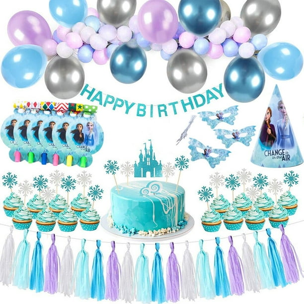 Decoración Para tarta con temática de Frozen, decoración para fiesta de  cumpleaños, Bandera de princesa Anna