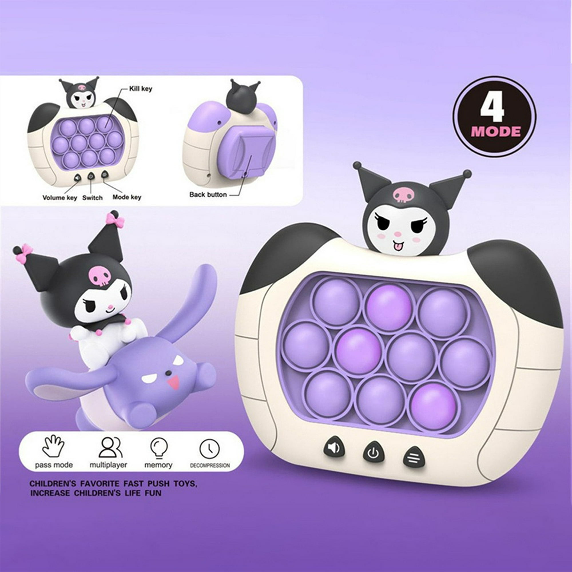 Pop It Pro Kuromi Sanrio juego de empuje rápido juguetes educativos  electrónicos burbuja Fidget juguete Mainan Viral GRANITO