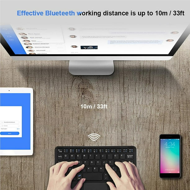 Tableta Teclado Inalámbrico Business Touchpad Teclado Mecánico Bluetooth 59  Teclas Teclado Recargable Ampliamente Compatible Tableta Teclado