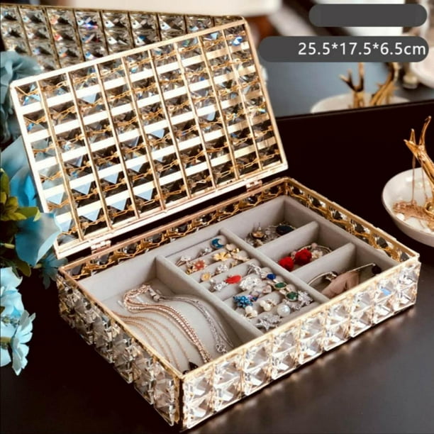 2x bandeja de exhibición de joyería apilable cajón organizador anillos caja  de soporte de almacenami jinwen Bandeja de joyería
