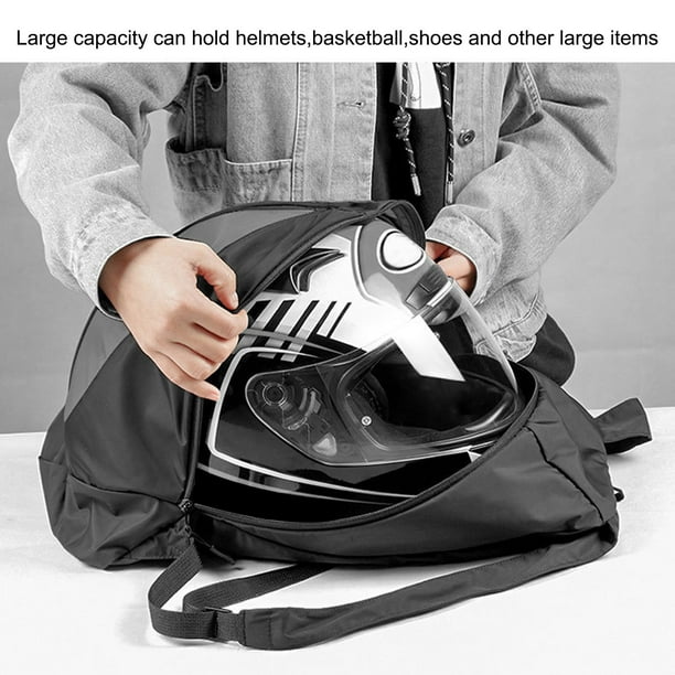  Mochila para casco de motocicleta de gran capacidad, mochila de  almacenamiento de equipaje de baloncesto para deportes al aire libre, mochila  para deportes al aire libre., Negro -, Mochila para casco
