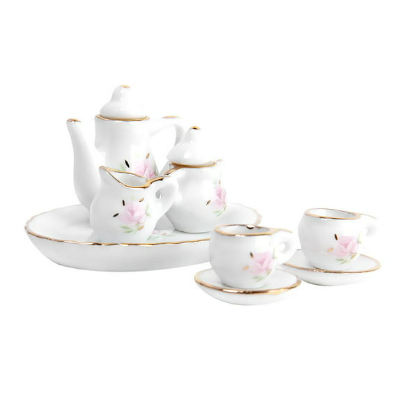 juego de té 8pcs set mini taza de té utensilios de comedor para casa de floral magideal juego de té