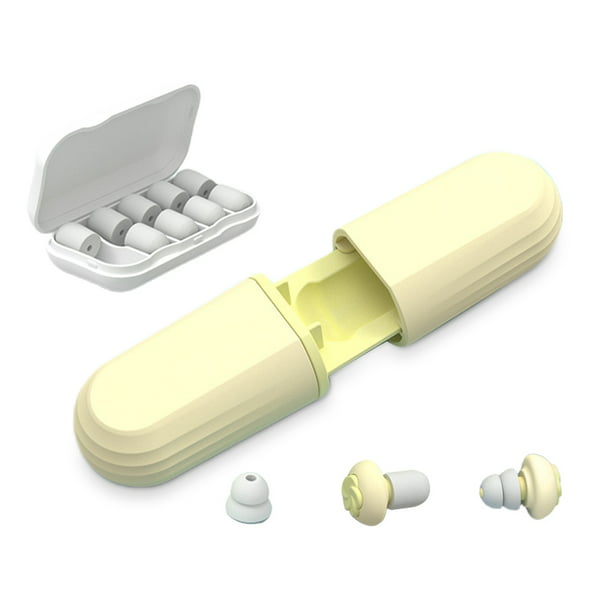 Reducción de ruido Tapones para los oídos de silicona Orejeras para dormir  Protección auditiva Bloqueo de sonido Avión Suministros para el cuidado  personal del hogar Amarillo Inevent CE001609-02B