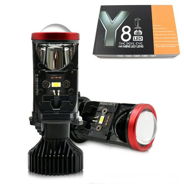Comprar 2 uds 80W 25000LM lámpara automática Mini lente LED H4 9003 HB2  bombillas faro coche motocicleta doble proyector Len LED automotriz Moto  faro 12V 24V