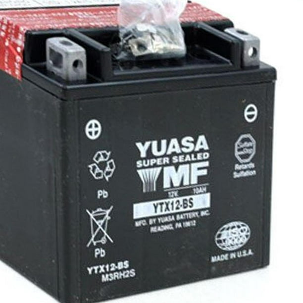 Yuasa YT12B-BS Batería para moto 12V 10Ah recargable. Ideal para