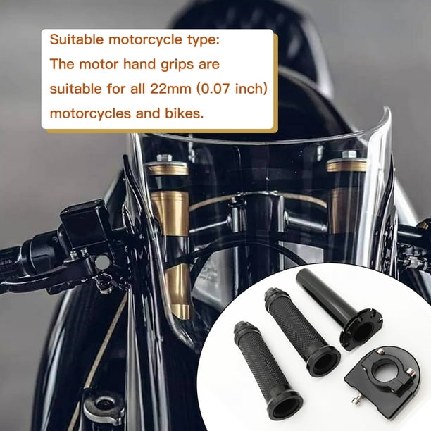 22mm universal motocicleta manillar motor moto manillar de aleación de  aluminio moto scooter retro negro anti-óxido mango barras