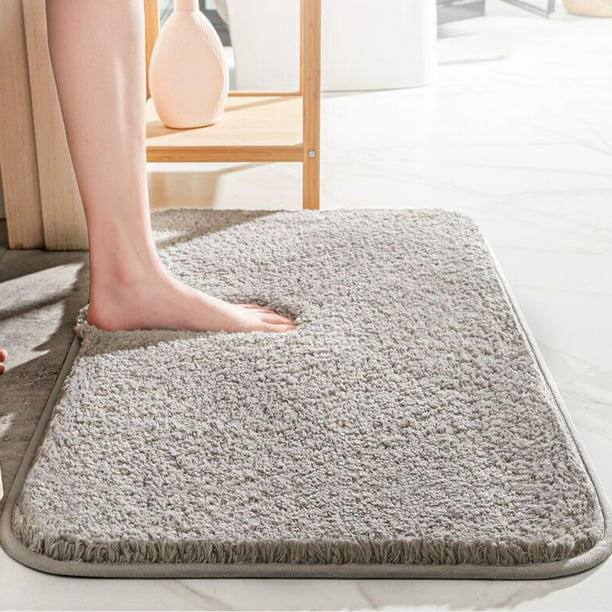 Alfombra de baño de microfibra absorbente de agua antideslizante para sala  de estar, alfombra de baño de 23.6 x 70.9 in, color caqui, 19.7 x 31.5 in