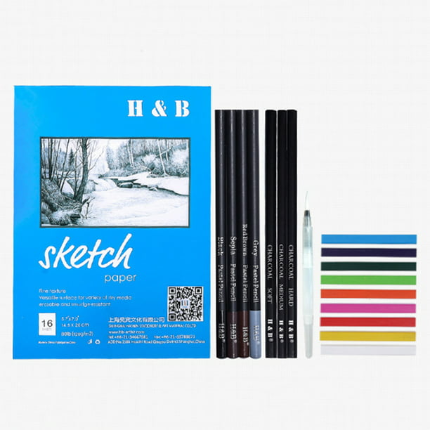 H & B 51 unids/set Kit de dibujo lápiz de madera lápices de dibujo arte