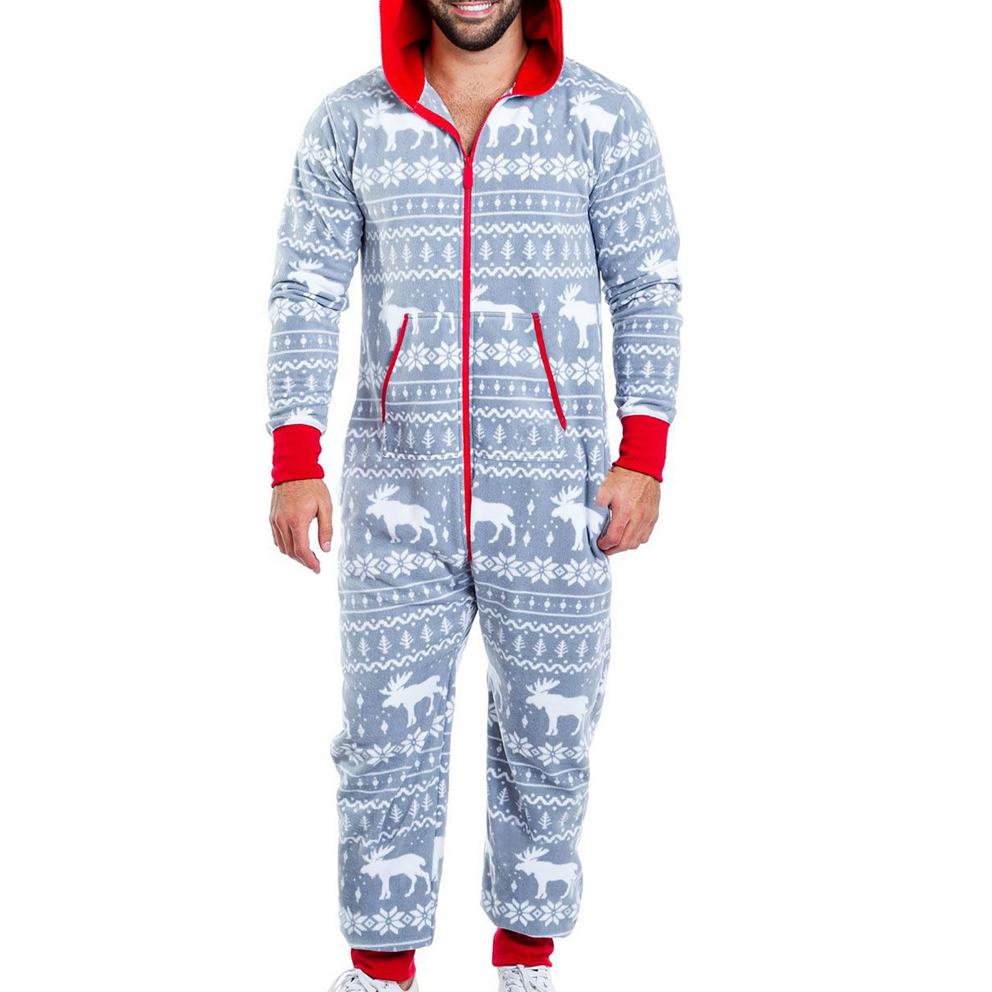 NP - Pijamas de invierno para hombre, conjuntos de pijama con  capucha para uso diario, Gris : Ropa, Zapatos y Joyería