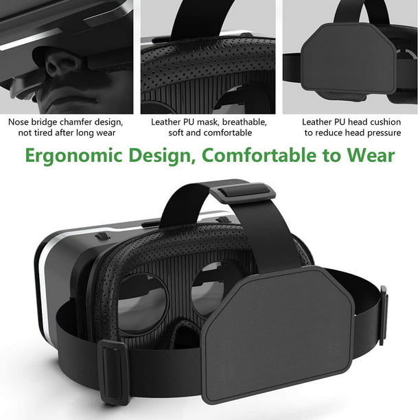 Gafas VR, adecuadas para películas y juegos 3D VR 3D gafas de realidad  virtual, compatibles con 4.7-6.53 pulgadas Android iPhone teléfono  inteligente