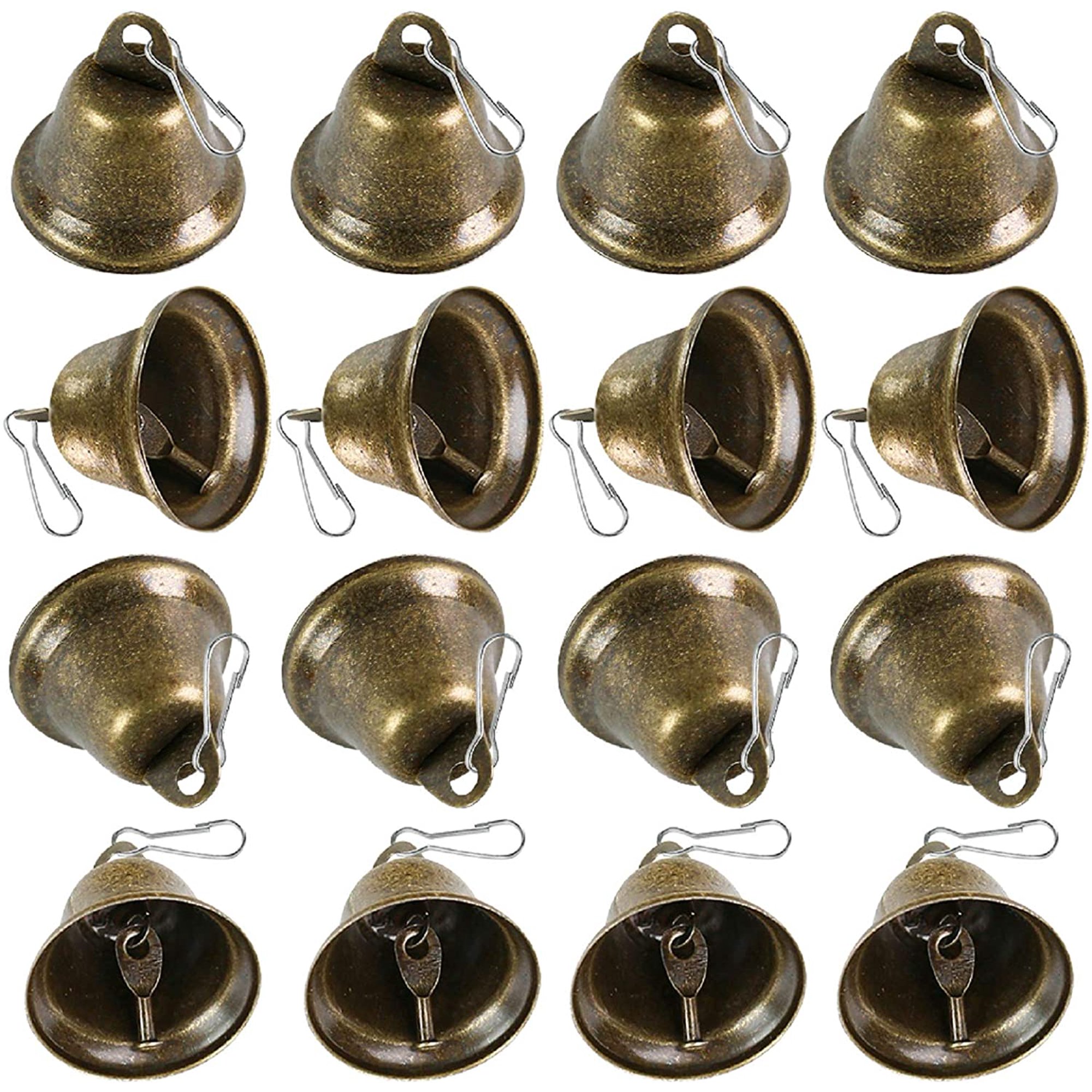 Jingle Bells, campanas artesanales de 1 pulgada, campanas de bricolaje a granel  para decoración del festival de Navidad, decoración del hogar, 50 piezas,  plata