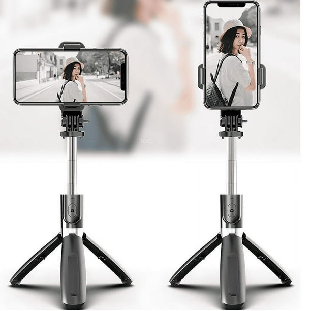 Selfie stick extensible para selfie con control remoto inalámbrico y  soporte para trípode, portátil, ligero, compatible con iPhone 13/13  Pro/12/12