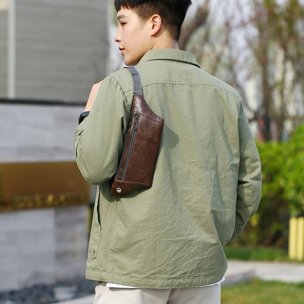 Mochila de Cuero para Hombre con Porta Laptop Moda - Marrón Oscuro