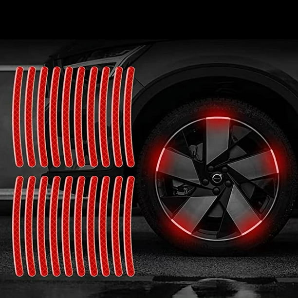20 pegatinas reflectantes para ruedas de coche, pegatinas