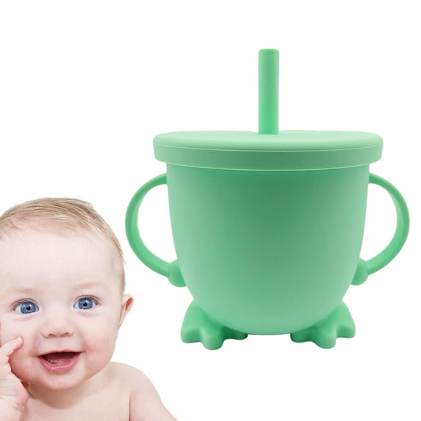 Vasos de silicona para bebés Vasos de alimentación Material de aprendizaje  para bebés Vasos para bebés Entrenamiento de bebidas 160ml 6+ Meses Regalos  - verde Sunnimix Botella de paja