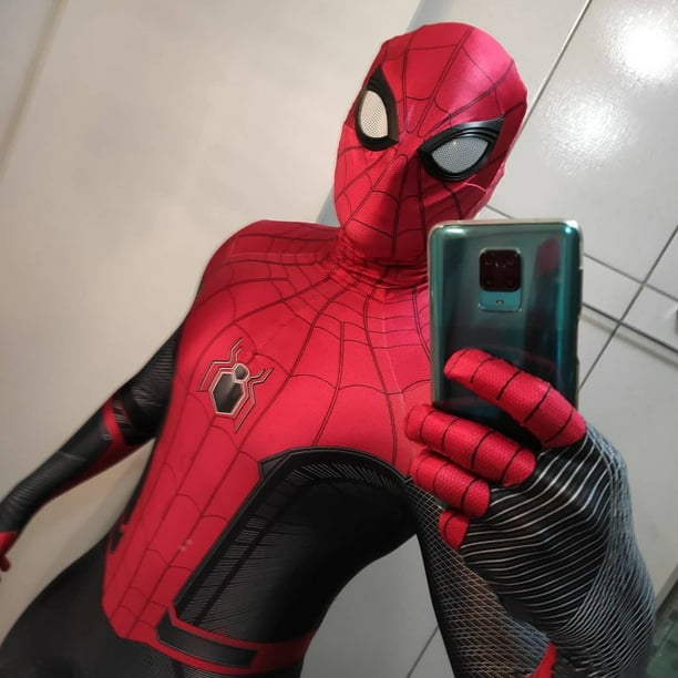 Peluche Spiderman Spandex 25 Cm Color Rojo