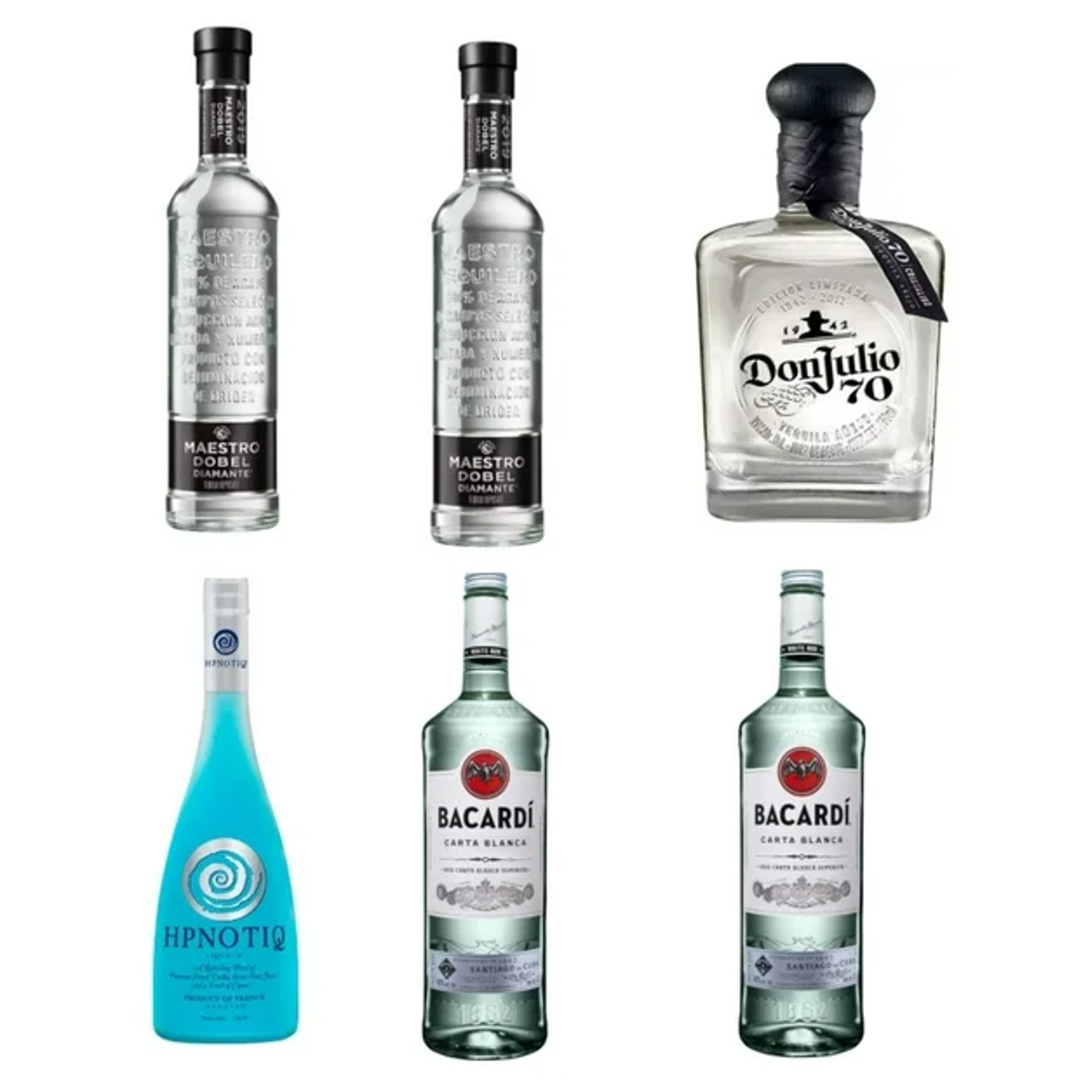 Pack de 6 Botellas ( 1 Hpnotiq 750 ml + 2 Maestro Dobel Diamante 700 ml