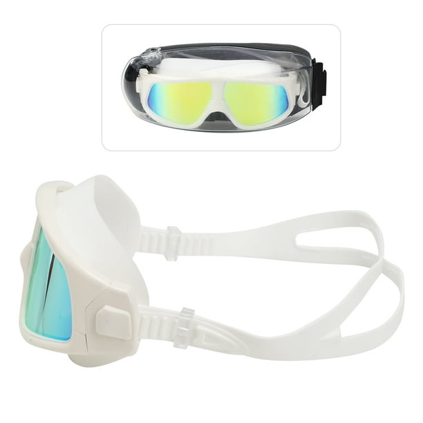 Gafas de natación para hombre y mujer, montura grande, deportes para  adultos, impermeables, de silicona, gafas de natación (color plateado y  negro