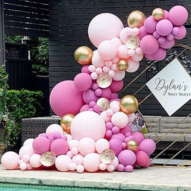 Arco de globos rosa Retro, Kit de guirnalda para decoración de fiesta de  boda, Baby Shower
