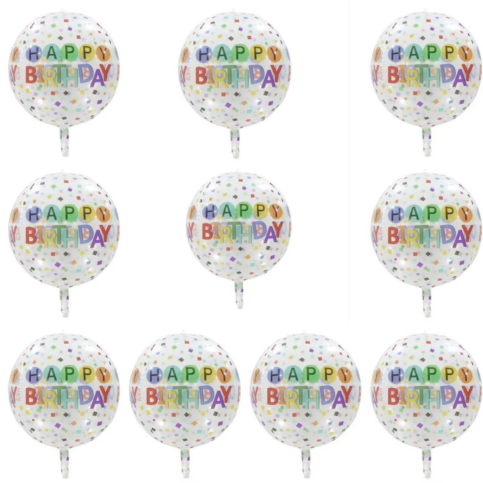 12 globos transparentes de feliz cumpleaños, globos redondos transparentes,  globos 4D coloridos para fiesta de cumpleaños, boda, decoración de baby