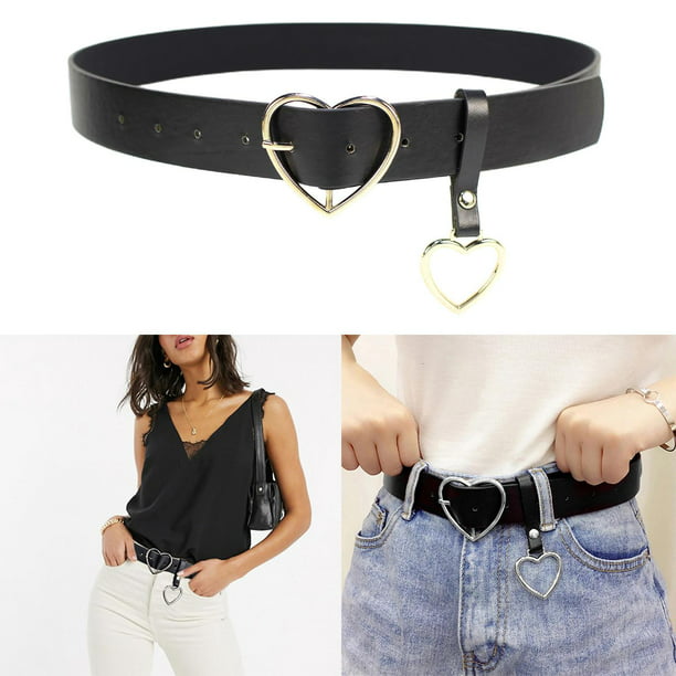 Cinturón de cuero para mujer – CR 1.3 pulgadas de ancho casual para mujer  para pantalones de mezclilla – Cinturones de cintura para mujer con hebilla