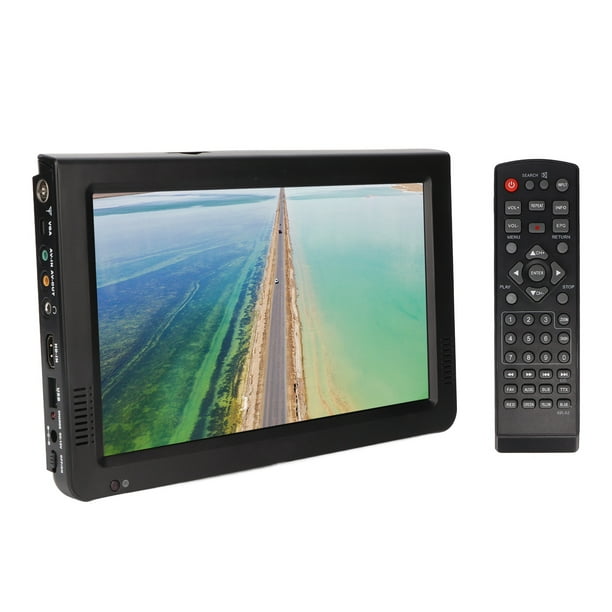 TV digital portátil de 10 pulgadas HD 1080P 1800mah Mini televisión digital  con cargador de coche Enchufe estadounidense 110-240V