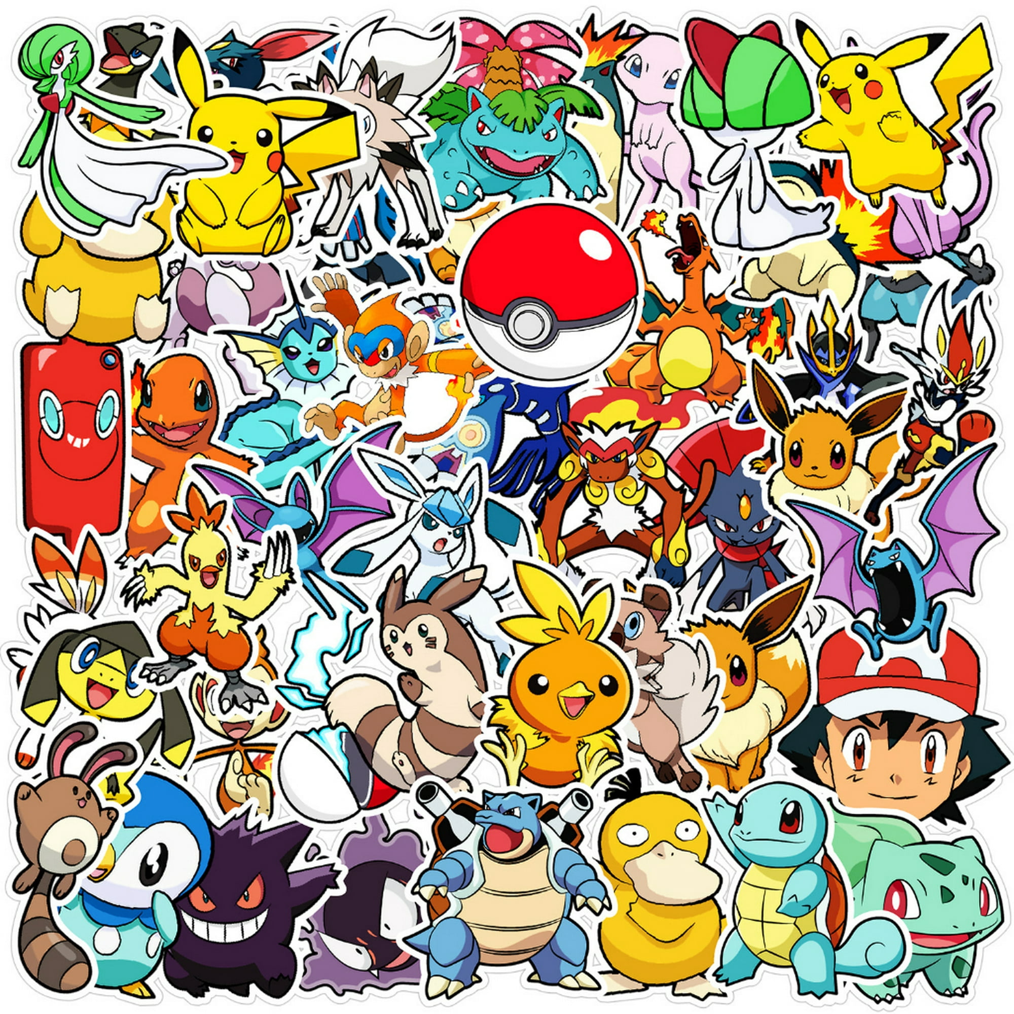Pegatinas de dibujos animados de Pokémon para niños, calcomanías