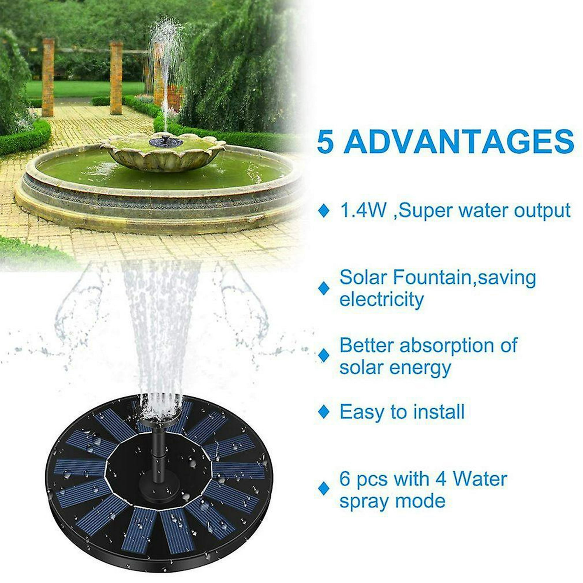 Mini Fuente Solar para piscina, estanque, cascada, decoración de
