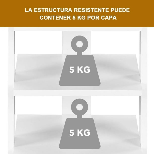 Estante para Zapatos Zapatero con 7 Compartimientos Organizador para Zapatos  Libros CD Blanco 27,5 x 26,5 x 110 cm