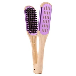 Cepillo de pelo de doble cara Peine Forma Cerda profesional Mango de madera  Peine antiestático para peinar el cabello para el estilo del - púrpura  Baoblaze Peine de pelo de doble cara.