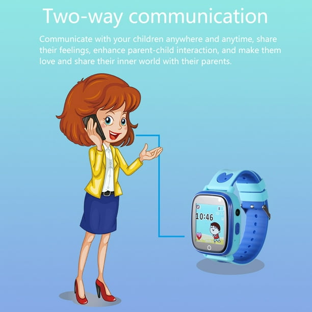 Reloj inteligente para niños, pantalla táctil, ubicación, fotografía,  teléfono, reloj (azul) Likrtyny